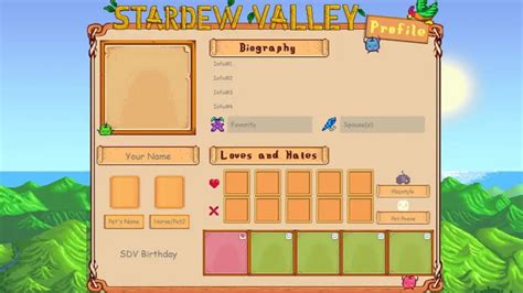 stardew valley character creation|stardew valley character profile creator.